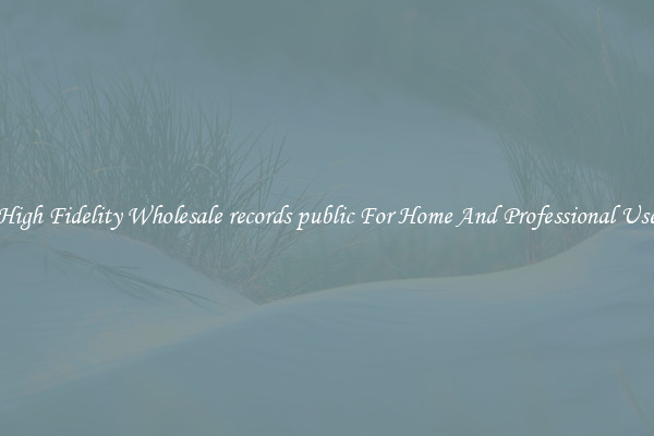 High Fidelity Wholesale records public For Home And Professional Use