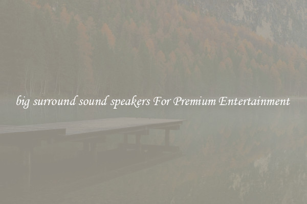 big surround sound speakers For Premium Entertainment 