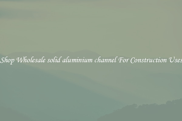 Shop Wholesale solid aluminium channel For Construction Uses