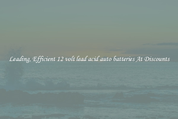 Leading, Efficient 12 volt lead acid auto batteries At Discounts