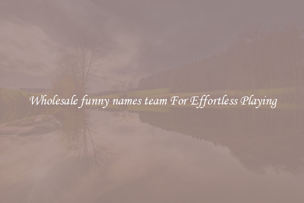 Wholesale funny names team For Effortless Playing