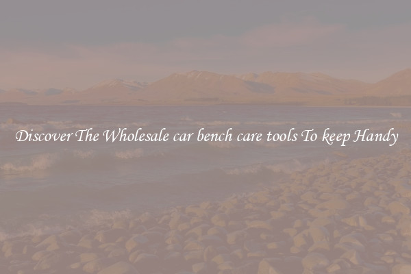 Discover The Wholesale car bench care tools To keep Handy