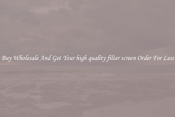 Buy Wholesale And Get Your high quality filter screen Order For Less