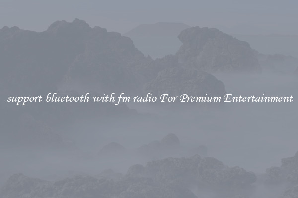 support bluetooth with fm radio For Premium Entertainment