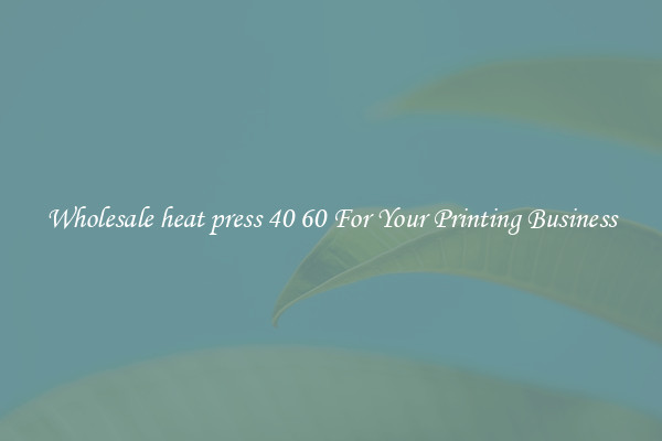 Wholesale heat press 40 60 For Your Printing Business